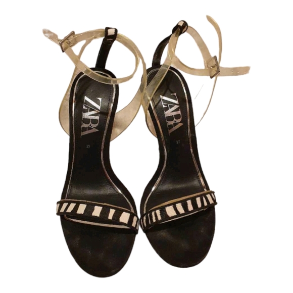 Zara Vinyl and Zeba Print Heeled Sandals - Picture 3 of 3